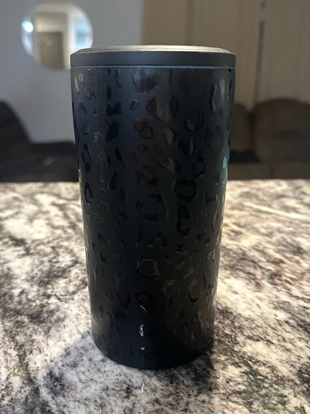 Insulated Black Cheetah Tumbler